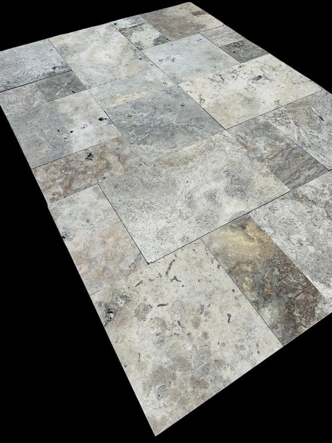 Travertin Silver French Pattern